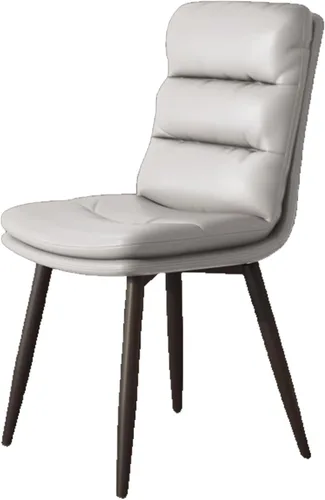 Vista 10 de Upholstered Dining Chairs Set of 4, Leather Kitchen Chair with Metal Legs, Dining Room Kitchen Chair with Back for Brown