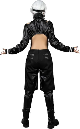 Vista 3 de Cosfun Disfraz de Kaneki Ken para hombre disfraz de Halloween negro mp005087