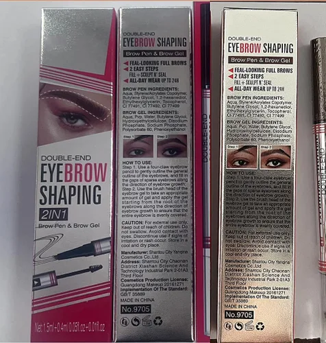 Vista 8 de 2024 - Lápiz de cejas 2 en 1 con gel, lápiz mágico de cejas impermeable, bolígrafo de cejas microblading 3D de doble punta con 4 puntas y cepillo