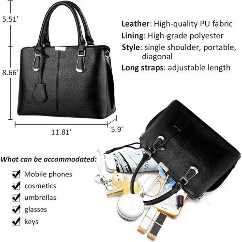 Vista 5 de Bolsos y carteras de moda Pahajim para mujer, bolsos de hombro, bolsos de mano con asa superior para damas