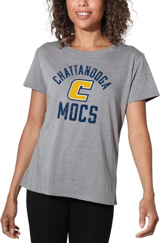 Vista 176 de Colección oficial de camisetas sueltas con logotipo desgastado grande universitario para mujer, jaspeado atlético