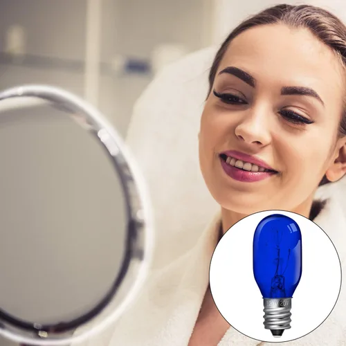 Vista 3 de Mudder 8 bombillas de repuesto iluminadas para espejo de maquillaje de 20 W para espejo iluminado de doble cara (azul, transparente)