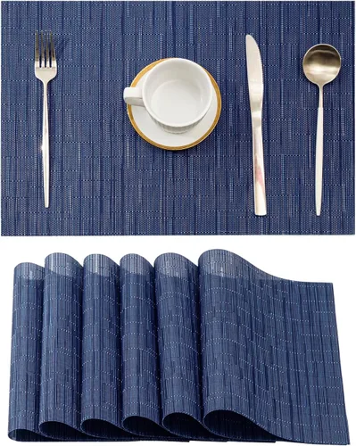 Vista 71 de Leetaltree - Juego de 4 manteles individuales beige, antideslizantes, resistentes al calor, para mesa de comedor, lavables, duraderos, de PVC