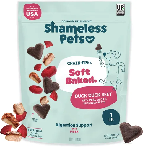 Vista 15 de Shameless Pets Golosinas suaves para perros, plátanos para tocino, masticables naturales y saludables para el apoyo de la piel y el pelaje con Omega