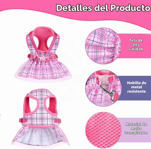 Vista 2 de Gauzy - Arnés de chaleco de vestir, transpirable, ajustable sin tirones, para perros pequeños y medianos, rosa, XXS (pecho 9.8-12.6 pulgadas)