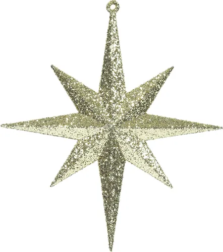 Vista 9 de Vickerman Adorno de Navidad de estrella de Belén con purpurina iridiscente negra de 8 pulgadas, 4 por caja