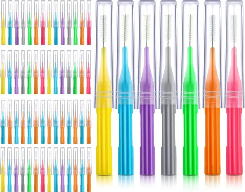 Vista 10 de Patelai Juego de 100 cepillos interdentales, púas limpiadoras suaves con tapa, herramienta de limpieza de huecos de dientes de varios tamaños