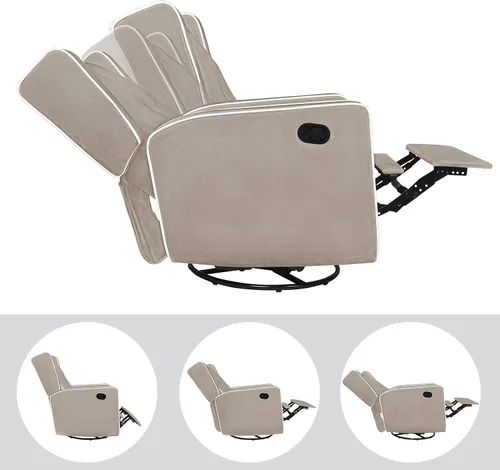 Vista 33 de Naomi Home Odelia - Sillón reclinable, mecedora, deslizador, giratorio