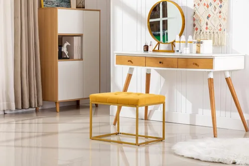 Vista 4 de INKMEX Taburete copetudo de baño, sillas de plástico, taburetes otomanos, sala de estar, taburetes de mostrador para cocina, taburete plegable