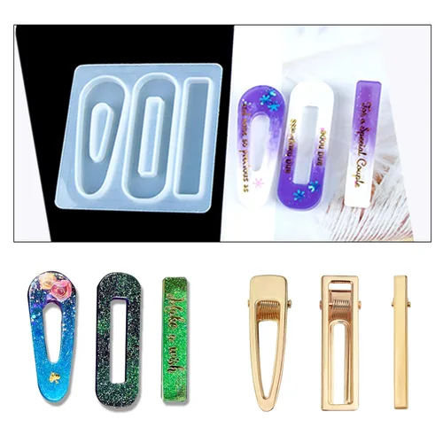 Vista 4 de 60 pinzas para el cabello para moldes de resina de silicona, pinzas de lazo para el cabello, horquilla de perla, accesorios para el cabello