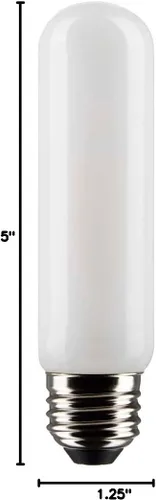 Vista 4 de Satco Bombilla LED E26 de 8 W, 2700 K, clasificación de 15000 horas, regulable, escarcha