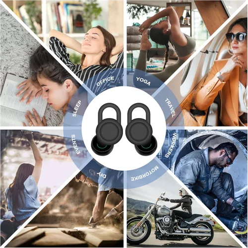 Vista 5 de Ear Plugs for Sleeping Noise Cancelling,Soft Silicone Ear Plugs for Noise Reduction,Reusable EarPlugs for Sleeping, Snoring, Music Concerts, Work