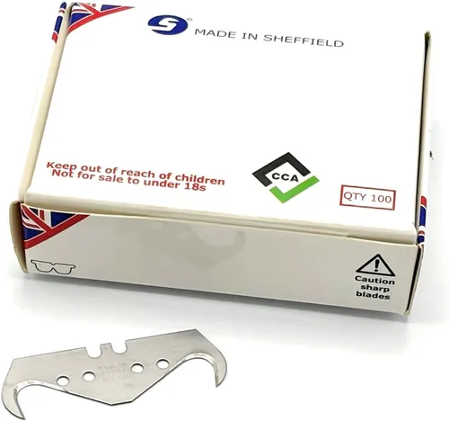 Vista 3 de CCA Cuchillas de recorte de gancho súper grande x 100 para techos y pisos