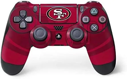 Vista 7 de NFL San Francisco 49ers Skin para mando de PS4 Pro/Slim – San Franciso 49ers blanco y negro