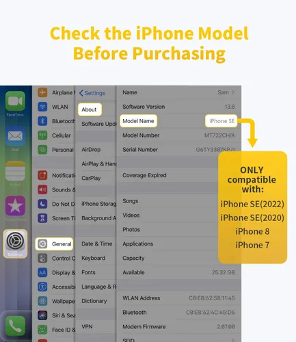 Vista 9 de UNBREAKcable Paquete de 2 protectores de pantalla para iPhone SE 2022 2020/8/7/6/6s, vidrio templado [marco de fácil instalación] [dureza 9H]