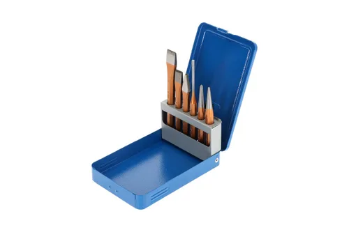 Vista 2 de GEDORE -8725710 Juego de cincel y punzón 106 D 6 piezas en caja metálica