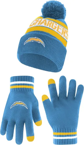 Vista 37 de Ultra Game Gorro de punto de invierno oficial de la NFL para jóvenes, súper suave, con guantes extra cálidos para pantalla táctil
