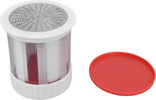 Vista 9 de Omabeta Cheese Grater Home Kitchen Portable Stainless Steel Vegetable Shredder - Red + White