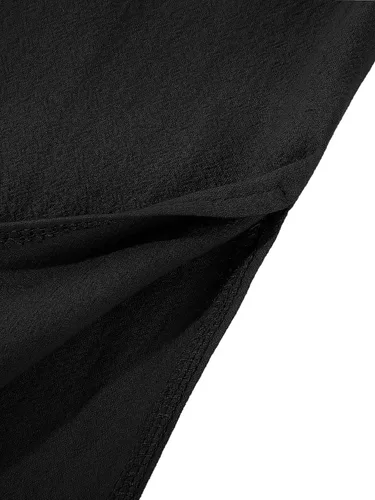 Vista 7 de Jacansi Túnica larga con botones musulmanes para hombre, de gran tamaño y extra larga, estilo árabe con bolsillos Verde militar