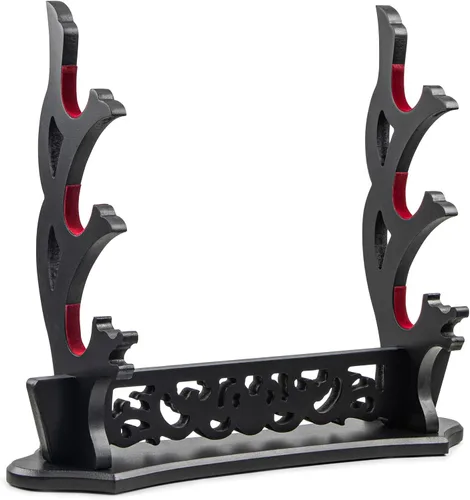 Vista 7 de Soporte de exhibición acolchado de 1 nivel para Tanto Rapier Samurai Cosplay Blade Tanjirou Demon Slayer soporte de exhibición de armas