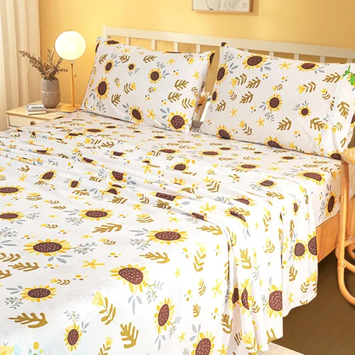 Vista 9 de Marquess Juego de sábanas de franela de microfibra, colección de ropa de cama de 4 piezas con estampado de lujo, bolsillo profundo, ultra suave