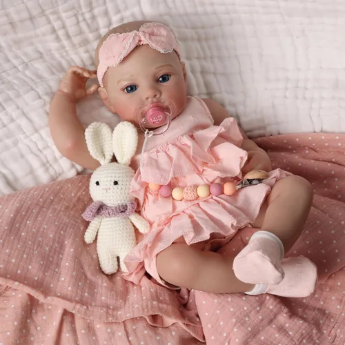MYREBABY Muñecas bebés Reborn realistas, muñecas bebés recién nacidas de vinilo suave de 17 pulgadas, muñecas bebés Reborn articuladas con