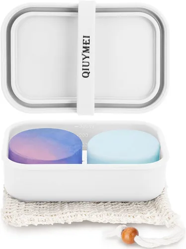 Vista 8 de Soporte de jabón de silicona, funda de jabón de viaje mejorada a prueba de fugas con capa de drenaje, soporte de jabón de barra portátil, contenedor