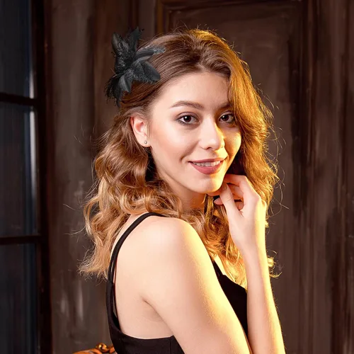 Vista 5 de 30 pinzas para el pelo de flores negras, para mujer, hechas a mano, artificiales con rosas oscuras, pinzas para el pelo para funerales, accesorios