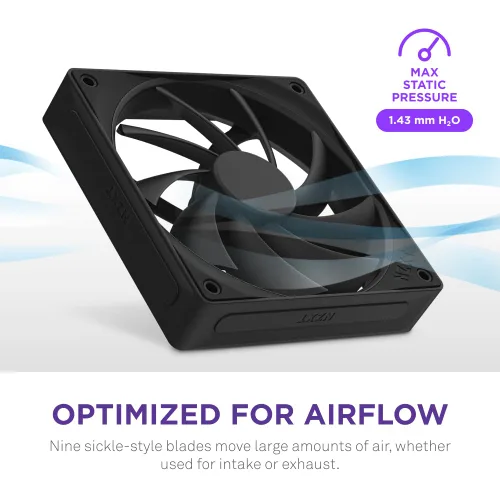 Vista 2 de F120Q - Ventiladores de flujo de aire silenciosos de 4.724 in - Individual - Negro