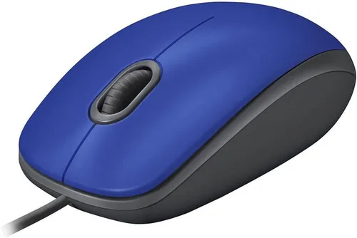 Vista 3 de Logitech Ratón USB con cable M110, botones silenciosos, cómodo diseño de uso de tamaño completo, PC/Mac/computadora portátil ambidiestro - azul