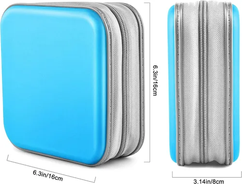 Vista 30 de Funda para CD, soporte para cartera de DVD, funda para CD/DVD, 40 discos, bolsa resistente, carpeta de almacenamiento, álbum (puple)