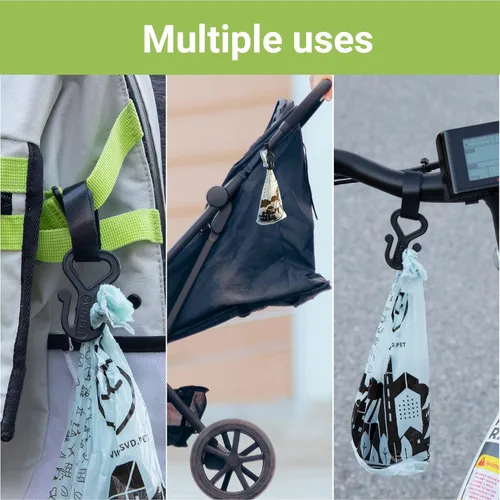 Vista 6 de SVD.PET Soporte para bolsas de excrementos de perro, soporte para bolsas de desechos, bolsa de excremento de perro, soporte para manos libres (negro)