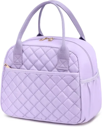 Vista 29 de CAMTOP Lonchera para mujer, bolsa de almuerzo aislada, lonchera con hielera térmica, a prueba de fugas, con diseño acolchado, bolsa de almuerzo