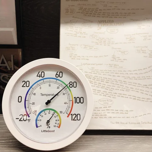 Vista 5 de Termómetro de 6 pulgadas para interiores con medidor de humedad, termómetro de pared/higrómetro para decoración del hogar, esfera analógica