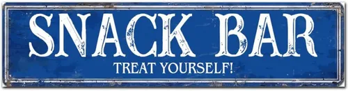 Vista 21 de Madcolitote Letrero de calle personalizado SNACK BAR con texto en inglés «Snack Bar» de madera para decorar la pared de la sala de estar, arte