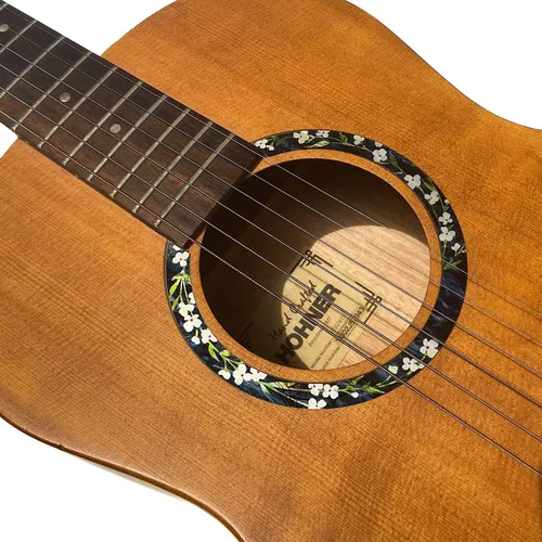 Vista 2 de Incrustaciones calcomanía Guitarra Acústica purflinng agujero de sonido en Abalone tema – Roseta (flores)