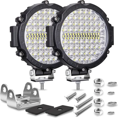 Vista 16 de Lightboss - Cápsulas de luz LED redondas, 7 pulgadas, 12 V-60 V, luces antiniebla LED de conducción todoterreno, 210 W, 21000 lúmenes, haz combinado