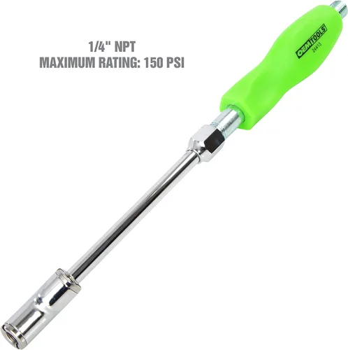 Vista 2 de OEMTOOLS 24413 Boquilla de Aire de Doble Pie, Boquilla de Aire con Bloqueo de Inclinación para Inflado Seguro, Mango de Boquilla para Neumático