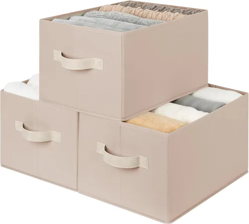 Vista 31 de StorageWorks - Canastas de almacenamiento para estantes, contenedores de tela plegables para armario con asas, contenedores de almacenamiento