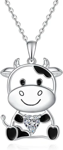 Lindo collar de animal de plata de ley 925 con colgante de collar de joyería para mujeres, hermana e hija