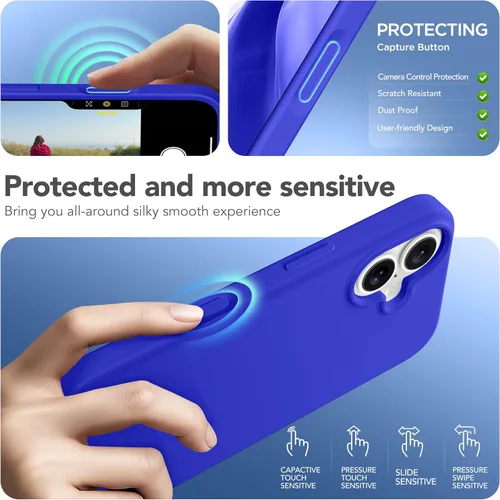 Vista 1817 de GONEZ Funda magnética para iPhone 14, compatible con Magsafe, con protector de pantalla + protector de cámara, forro de microfibra antiarañazos