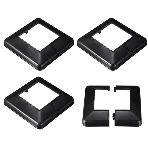 Vista 6 de uxcell Falda para poste, 4 piezas de 1.614 x 1.614 in/1.61 x 1.61 pulgadas, estilo dividido, cubierta de base de poste para valla, escalera