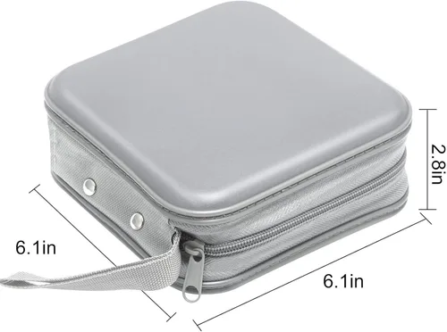 Vista 12 de Funda para CD, capacidad para 40 unidades, para CD/DVD, cartera, de plástico duro, DVD, para coche, hogar, oficina, viajes (negro)