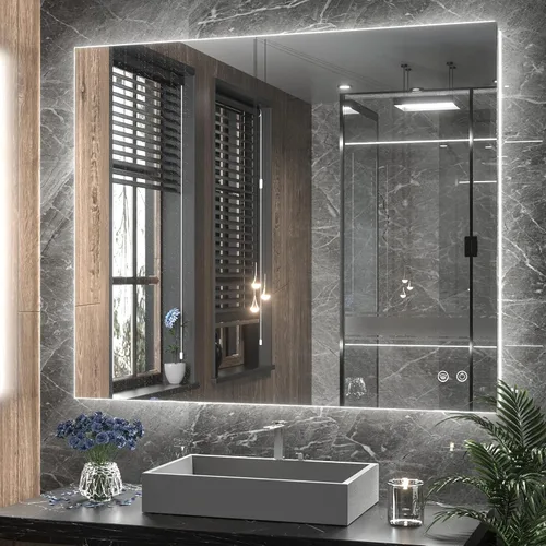 Vista 14 de TETOTE - Espejo retroiluminado para baño con luz, botón táctil regulable y función antivaho (horizontal o vertical)
