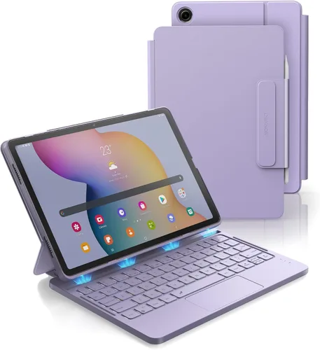 Vista 9 de Dexnor Funda con Teclado para Samsung Galaxy Tab S6 Lite de 10.4 Pulgadas con Teclado Magnético Soporte de Cantilever Flotante Multi-Touch Trackpad