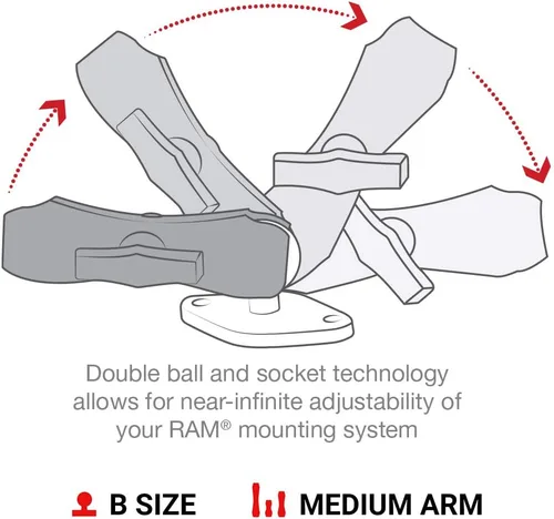 Vista 5 de RAM Mounts X-Grip - Soporte para teléfono grande con base de diamante RAM-B-102-UN10U con brazo mediano