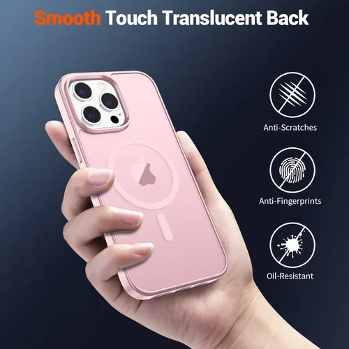 Vista 682 de SUPFINE - Funda magnética para iPhone 13 Pro Max (compatible con MagSafe), (protección contra caídas de grado militar de 10 pies), delgada, Negro