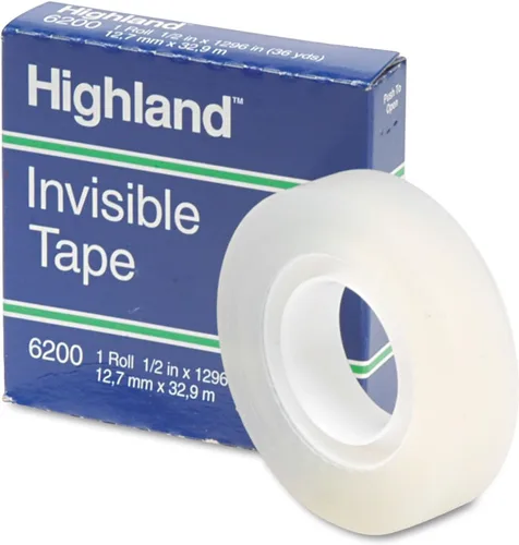 Vista 3 de 3M Cinta invisible Highland con acabado mate, 1 pulgada x 72 yardas, núcleo de 3 pulgadas (6200)