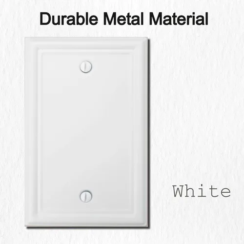 Vista 3 de OKAWYC Cubierta Individual de Interruptor de Luz en Blanco Luca Placa de Pared de Metal, Paquete de 4 Blanco 1 Gang, Cubierta de Interruptor de Luz