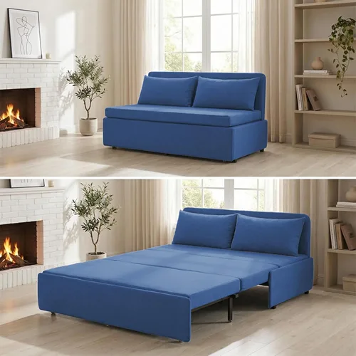 Vista 10 de Mjkone Twin Pull Out Sofa Bed, 41" W Sleeper Couch Beds, 2-in-1 Modern Convertible Linen Sofas Sleeper Pull Out Sofa Couch Bed with Mattress & Beige